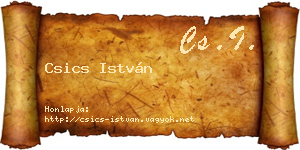 Csics István névjegykártya
